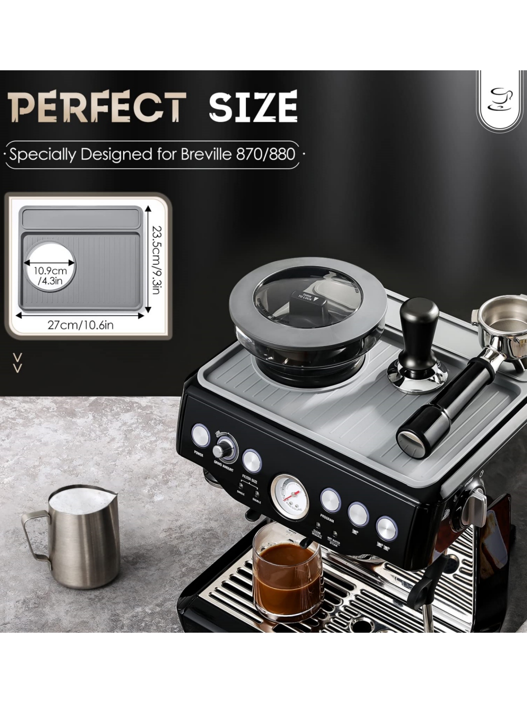 1pc Silicone Coffee Mat For Br - Breville Espresso Bes870 review and price