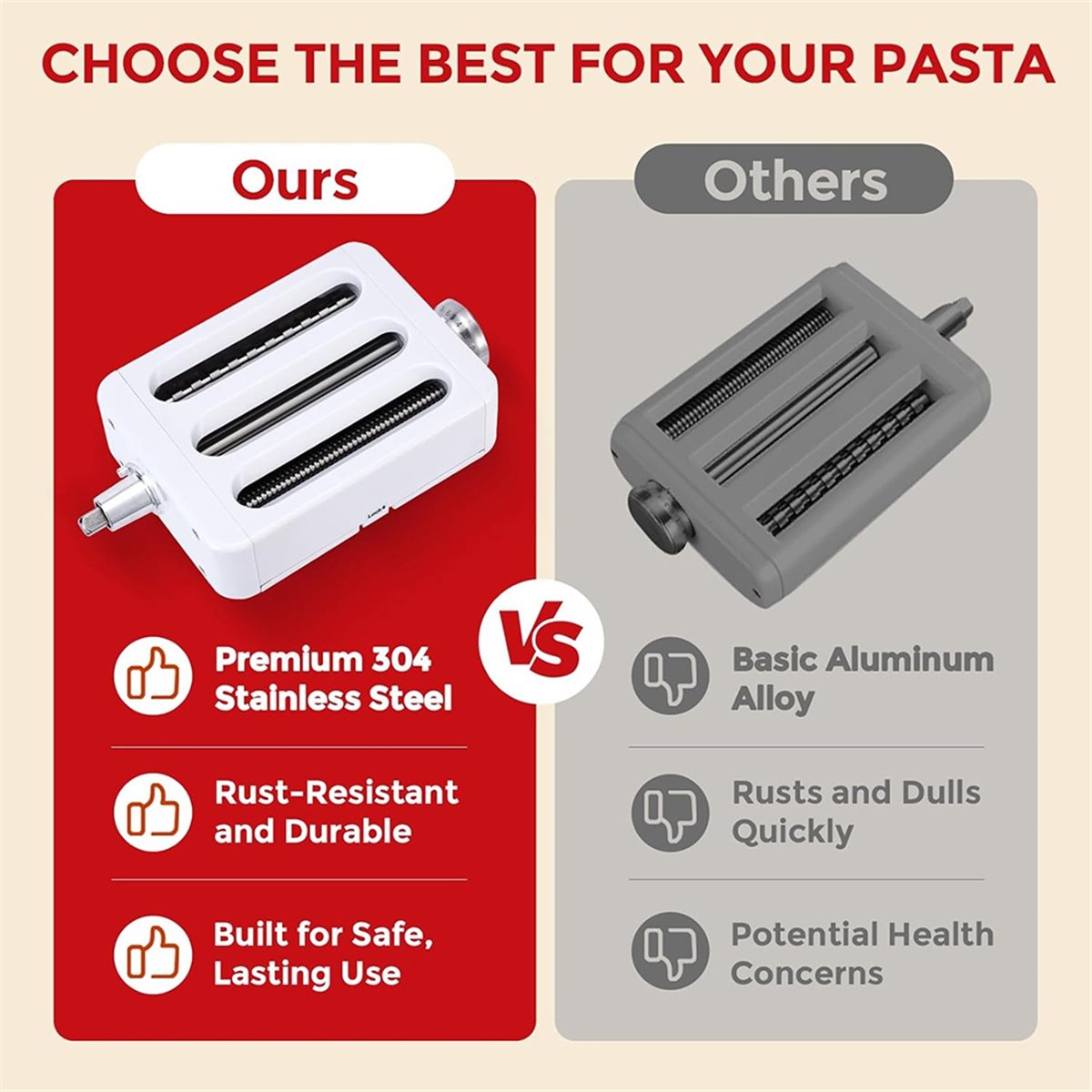 ABSF 3-in-1 Pasta Maker Attach - Kitchenaid Mixer Hand Mixer review and price